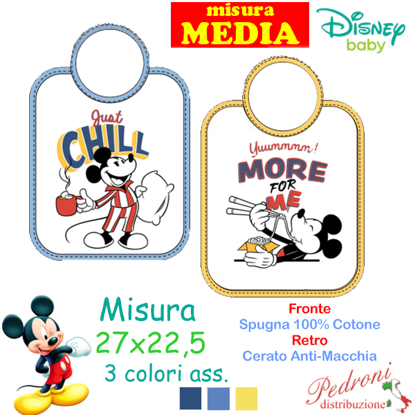 *MICKEY*Bavetta SPUGNA - RETRO CERATO WD9554 cm.22,5x27 MEDIA *MICKEY*Bavetta SPUGNA - RETRO CERATO WD9554 cm.22,5x27 MEDIA