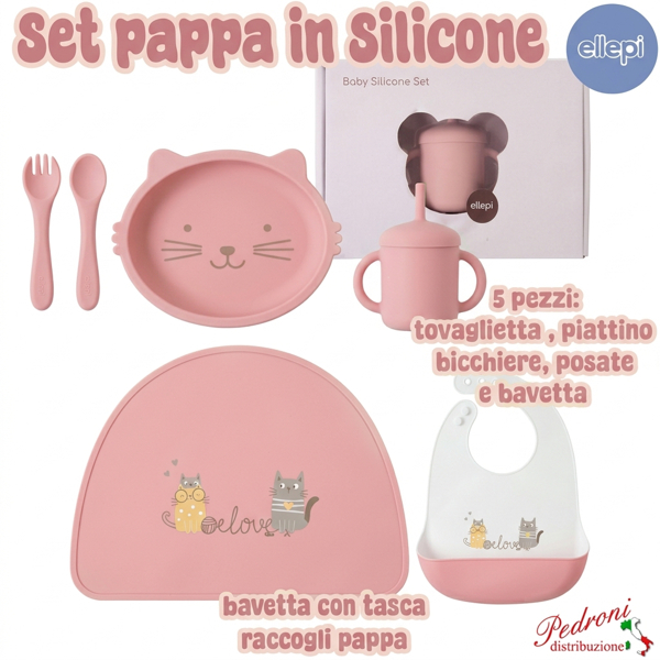 SVEZZAMENTO*ELLEPI SET PAPPA da 5 pezzi CR1034 Rosa SVEZZAMENTO*ELLEPI SET PAPPA da 5 pezzi CR1034 Rosa
