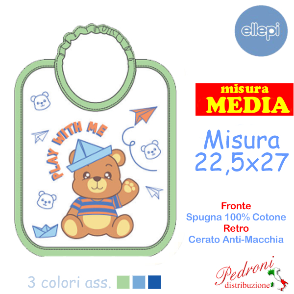 ELLEPI Bavaglia Spugna RETRO CERATO AD9569 cm.22,5x27 MEDIA ELLEPI Bavaglia Spugna RETRO CERATO AD9569 cm.22,5x27 MEDIA