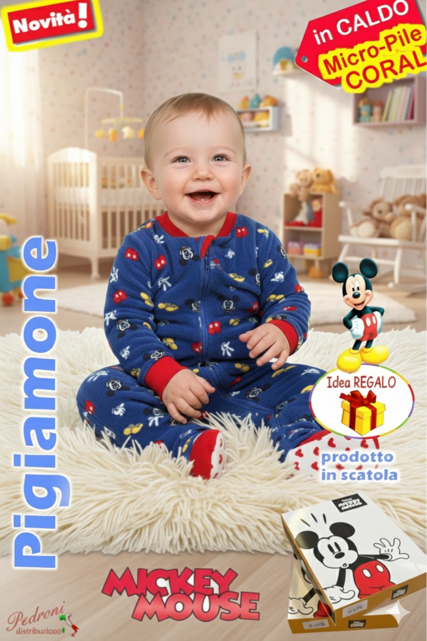 MICKEY Pigiamone INTERO NEONATO WL2033 BLU MICKEY Pigiamone INTERO NEONATO WL2033 BLU
