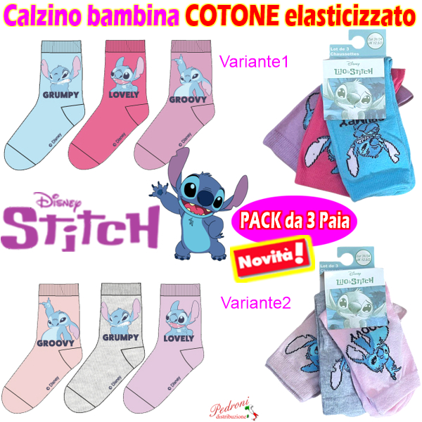 * NOVITA' * STITCH Calzino CORTO ELAST. bimba ST6032 2-8 Anni * NOVITA' * STITCH Calzino CORTO ELAST. bimba ST6032 2-8 Anni