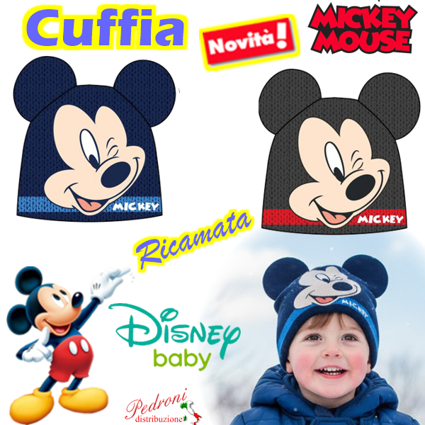 *BABY DISNEY* MICKEY Cuffia "ORECCHIETTE" Tg.48-50 WD4141 2color *BABY DISNEY* MICKEY Cuffia "ORECCHIETTE" Tg.48-50 WD4141 2color