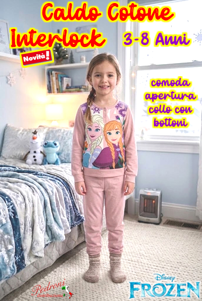 *PROMO INTERLOCK* FROZEN Pigiama Caldo Cotone 3/8 Anni FR1984 Apricot *PROMO INTERLOCK* FROZEN Pigiama Caldo Cotone 3/8 Anni FR1984 Apricot