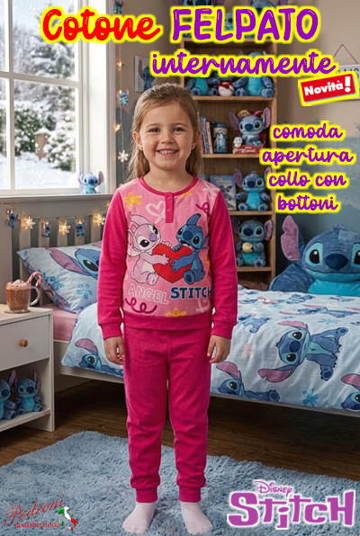 # PROMO FELPATO # STITCH Pigiama bambina 3/8 Anni ST2137 Fucsia # PROMO FELPATO # STITCH Pigiama bambina 3/8 Anni ST2137 Fucsia