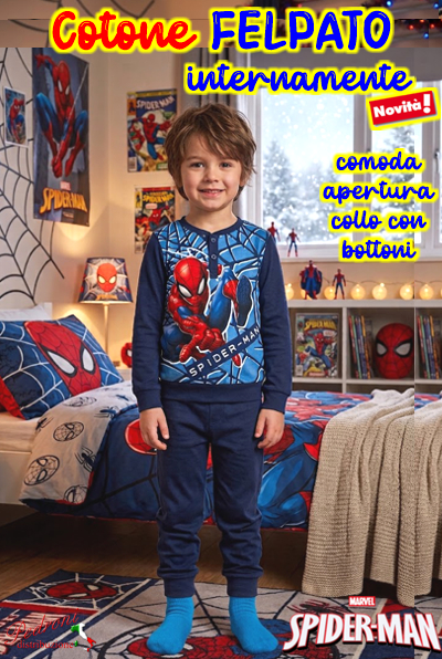 # PROMO FELPATO # SPIDERMAN Pigiama bambino 3/8 Anni SP2126 Blu # PROMO FELPATO # SPIDERMAN Pigiama bambino 3/8 Anni SP2126 Blu