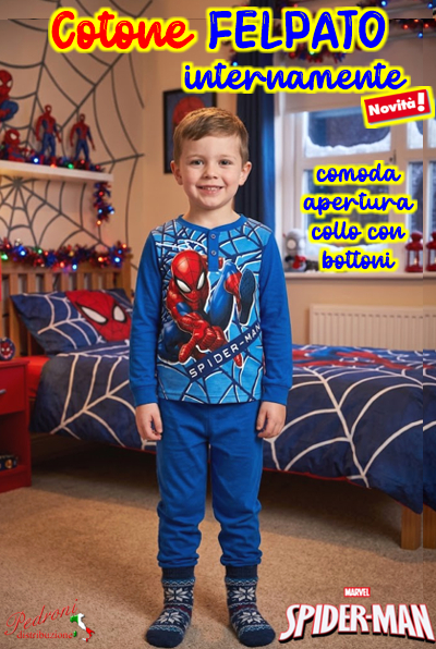 # PROMO FELPATO # SPIDERMAN Pigiama bambino 3/8 Anni SP2126 Bluette # PROMO FELPATO # SPIDERMAN Pigiama bambino 3/8 Anni SP2126 Bluette