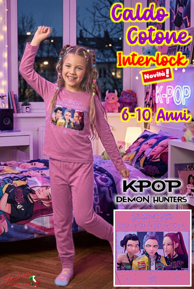 # K-POP DEMON HUNTERS # Pigiama Caldo Cotone 6/10 Anni KP6494 Dusty Pink