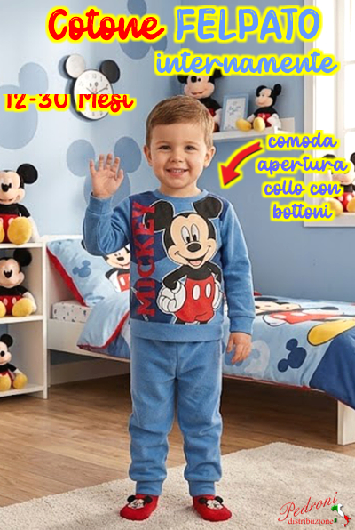 # FELPATO # Pigiama Neonato MICKEY 12-30 Mesi MIC-2222 Sky # FELPATO # Pigiama Neonato MICKEY 12-30 Mesi MIC-2222 Sky