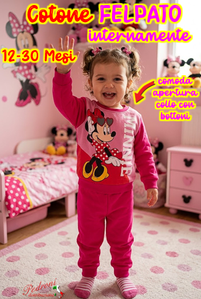 # FELPATO # Pigiama Neonata MINNIE 12-30 Mesi MIC-2221 Fucsia