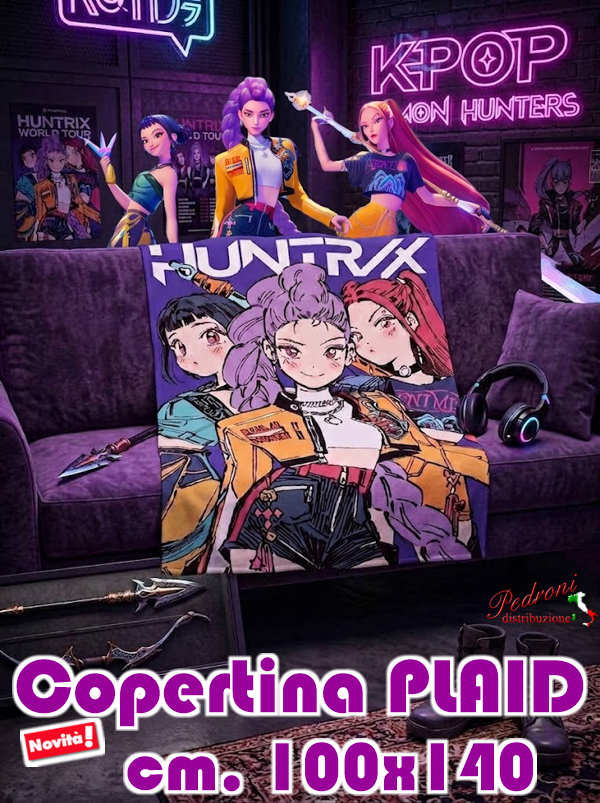 # K-POP DEMON HUNTERS # HUNTRIX Copertina PLAID PILE multiuso KP2392