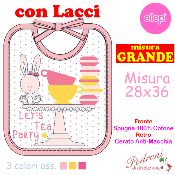 ELLEPI Bavaglia LACCI Spugna RETRO CERATO AD9629 cm.28x36 GRANDE ELLEPI Bavaglia LACCI Spugna RETRO CERATO AD9629 cm.28x36 GRANDE