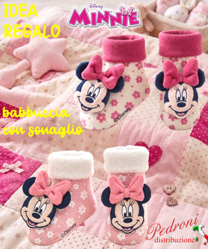 *MINNIE*Babbuccia CALDO COTONE "CON SONAGLIO" W22029 in 2 COLORI