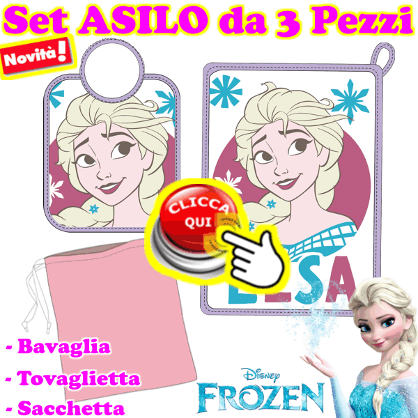 -SET 3 PEZZI Asilo DISNEY