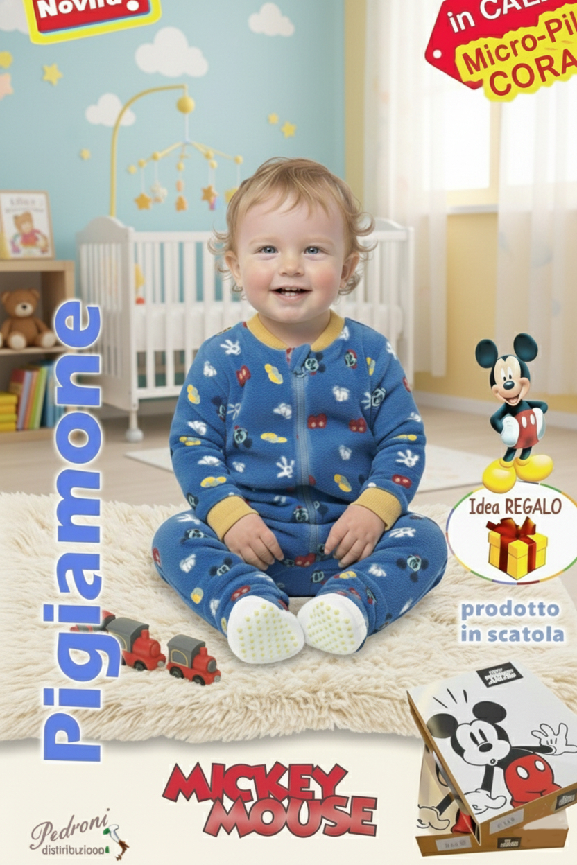 MICKEY Pigiamone INTERO NEONATO WL2033 BLUETTE MICKEY Pigiamone INTERO NEONATO WL2033 BLUETTE