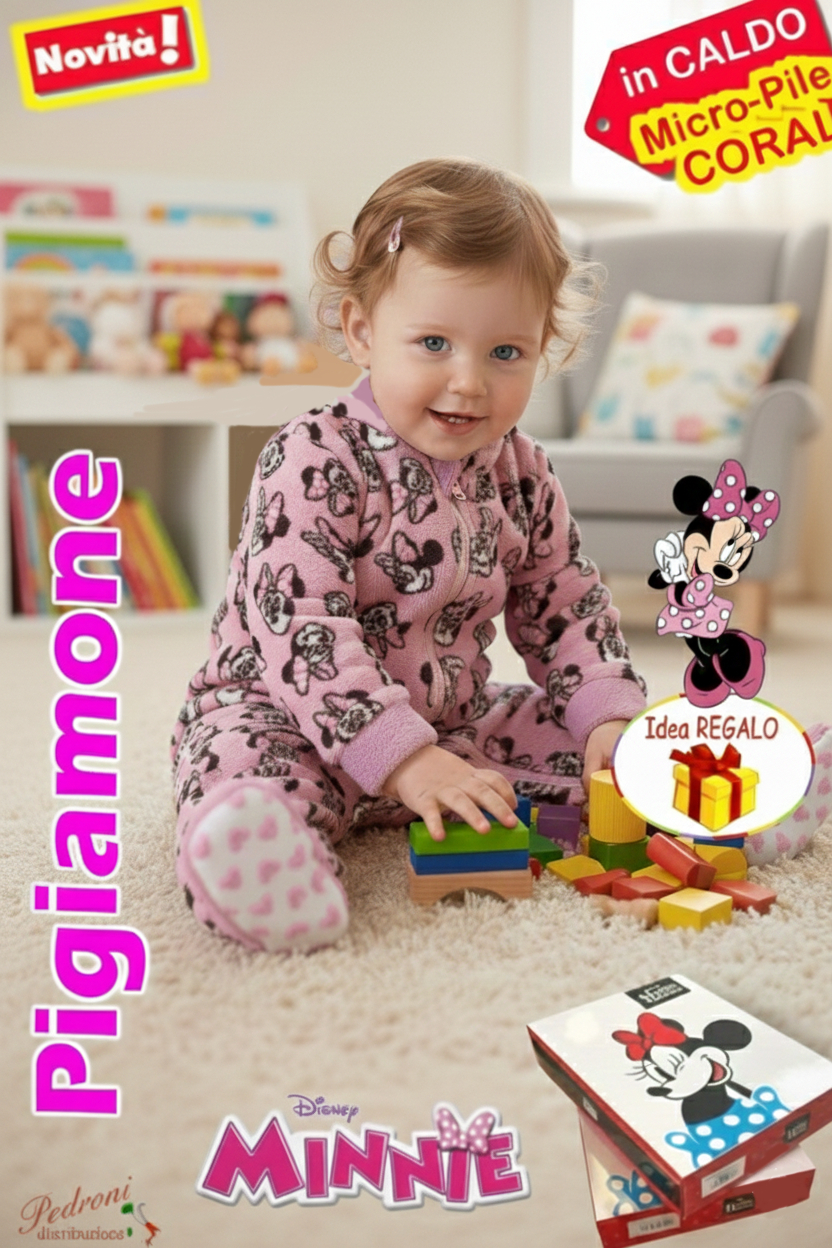 MINNIE Pigiamone INTERO Micro-Pile WL2034 ROSA