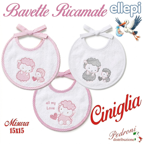 "CORREDINO ELLEPI" Bavetta CINIGLIA RICAMATA retro Cotone AD9921