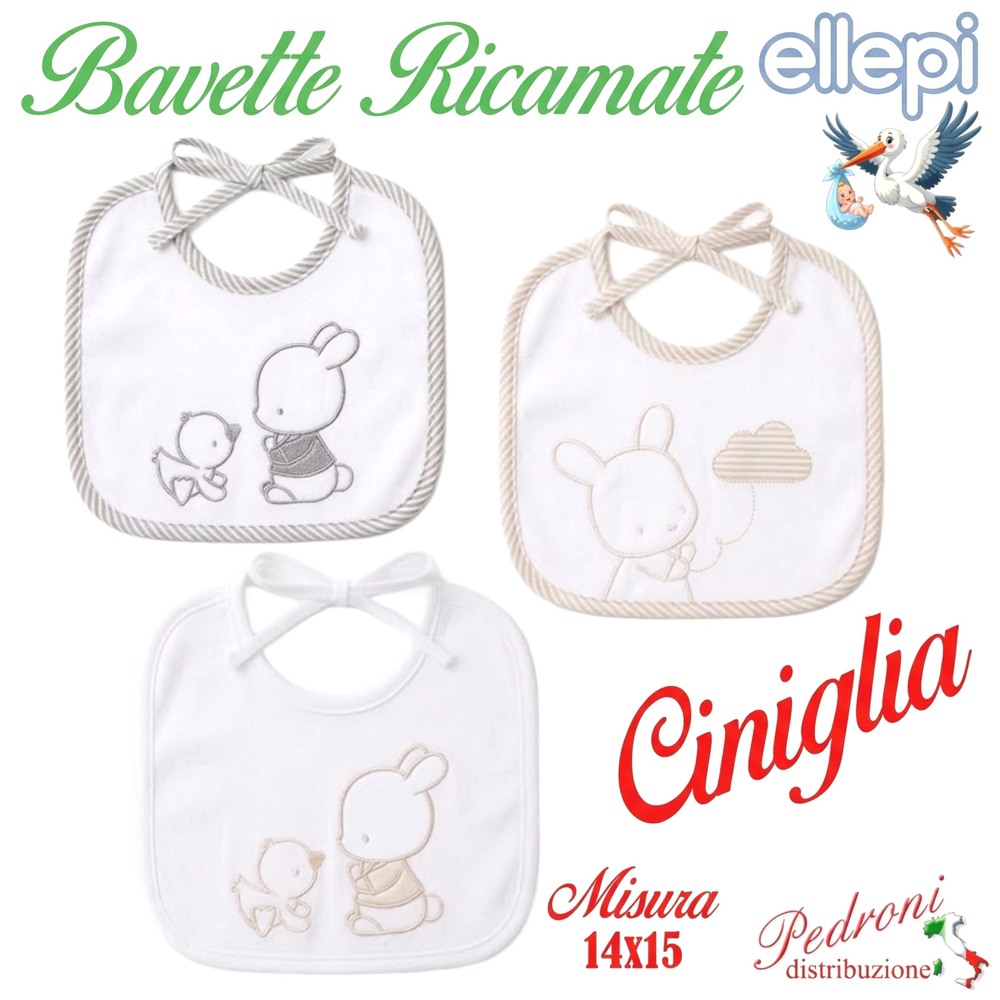 "CORREDINO ELLEPI" Bavetta CINIGLIA RICAMATA retro Cotone AD9923