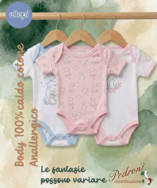 Body CALDO COTONE FELPATO neoato/a ELLEPI M/M AF5341/5290/5411 ASS