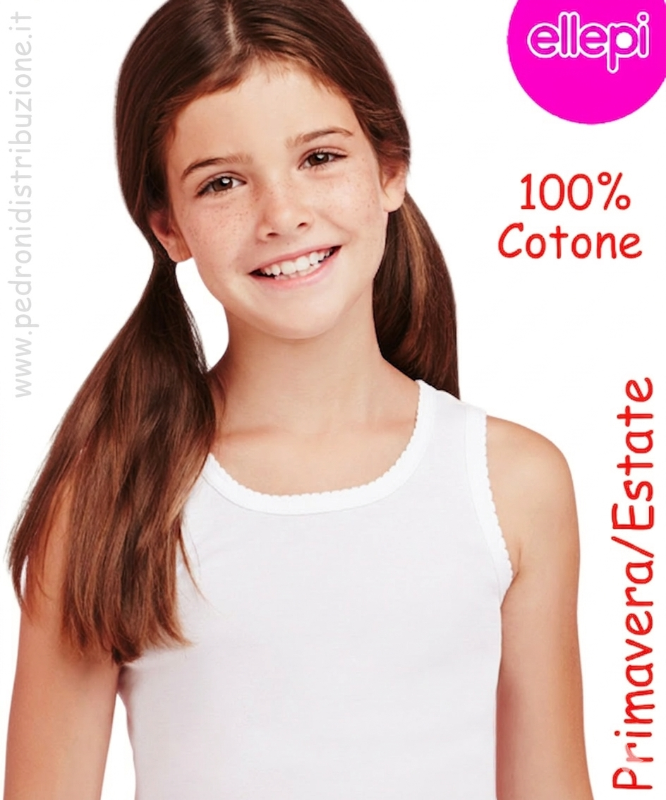 Canottiera COTONE bambina S/L ELLEPI AI8227 TAGLIE A SCELTA