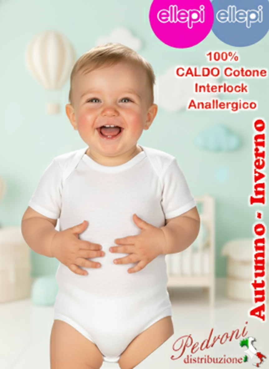 Body CALDO COTONE interlok FELPATO neonato/a M/M ELLEPI AF891