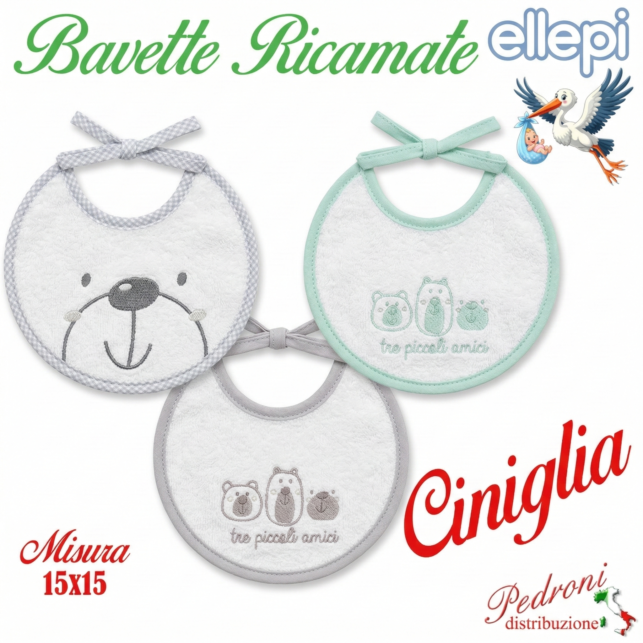 "CORREDINO ELLEPI" Bavetta CINIGLIA RICAMATA retro Cotone AD9882