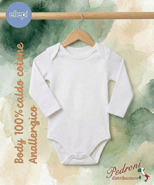 Body COTONE INTERLOCK FELPATO neonato/a M/L ELLEPI AF890