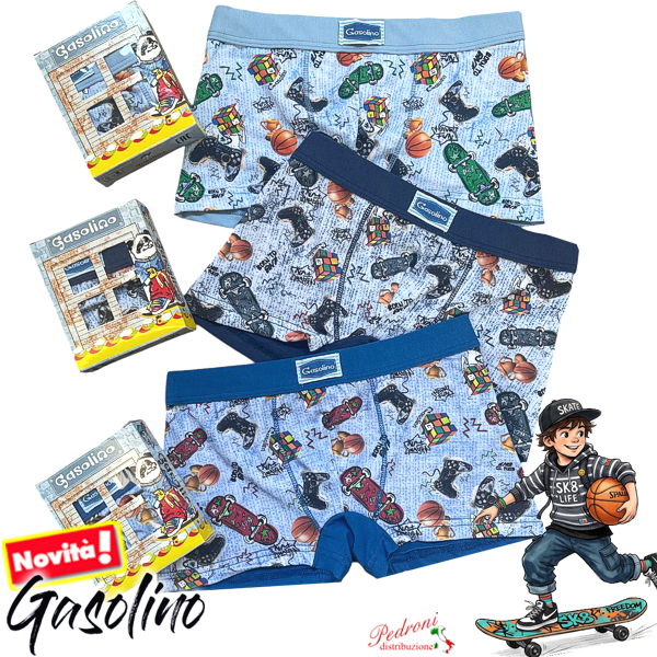 GASOLINO Boxer bambino COTONE art.U3854/F TAGLIA 11/12 ANNI