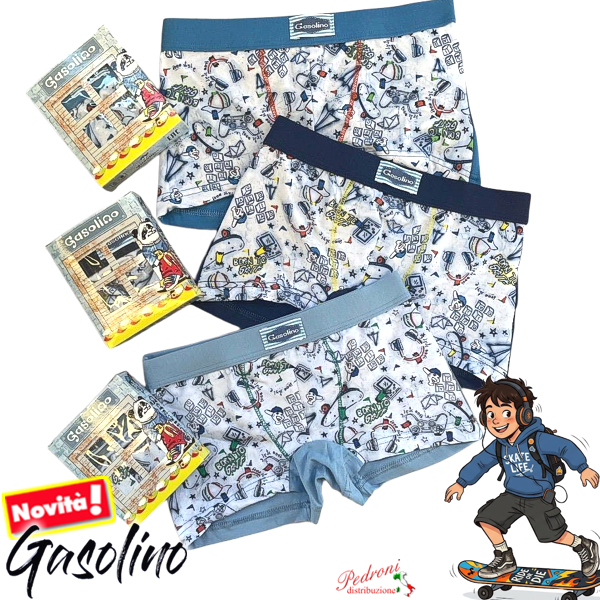GASOLINO Boxer bambino COTONE art.U3888/F TAGLIA 9/10 ANNI