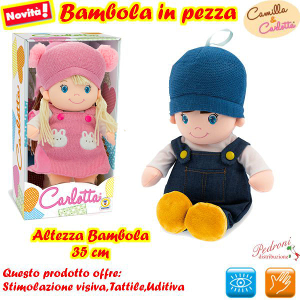 *CAMILLA e CARLOTTA*Bambola in Pezza 68813 VARIANTE E (+18 mesi)