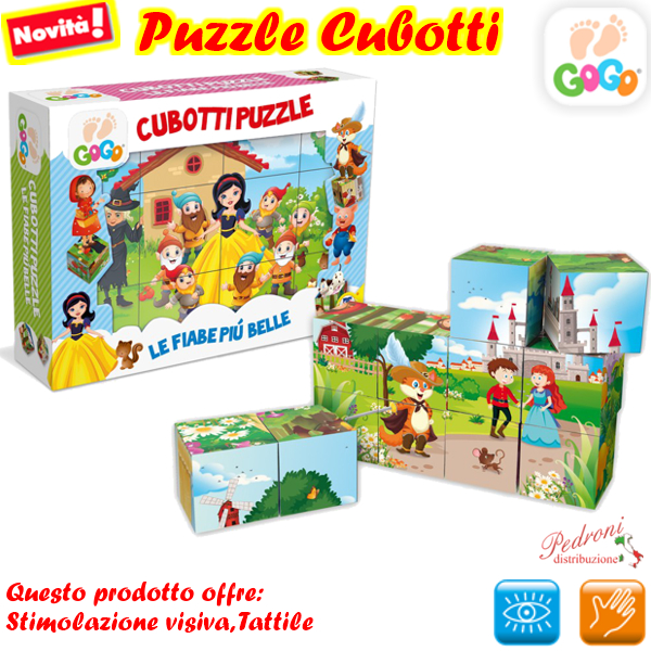*LINEA GOGO*CUBOTTI PUZZLE FIABE ITALIANE 62867 (+3 anni)