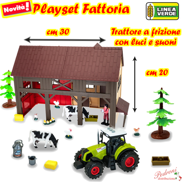 *LINEA VERDE* PLAYSET FATTORIA CON TRATTORE A FRIZIONE 80552(+3)