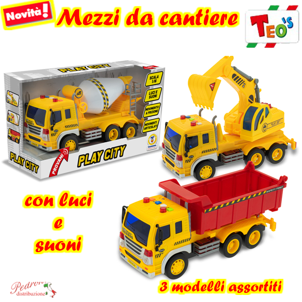 *PLAYCITY * CAMION DA CANITIERE A FRIZIONE 3 MODELLI 63850 (+3 anni)