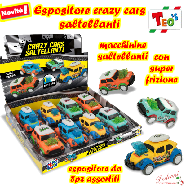 *TEO'S * ESPOSITORE CRAZY CARS SALTELLANTI 68681 (+3 anni)