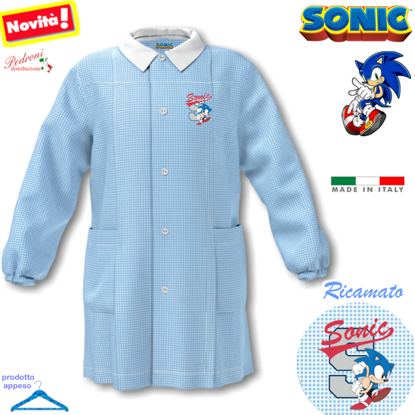 SONIC Grembiule ASILO bambino G406-BOT Bianco/Cielo Tg.50 Cm.98