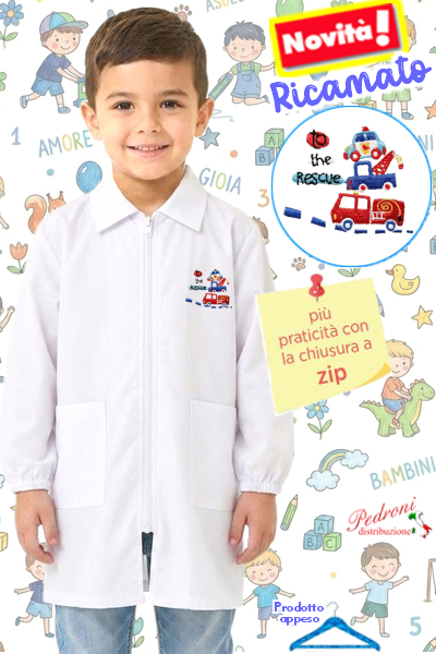 PRIMO PREZZO Grembiule ASILO bambino BM-033 BIANCO Tg.45/55