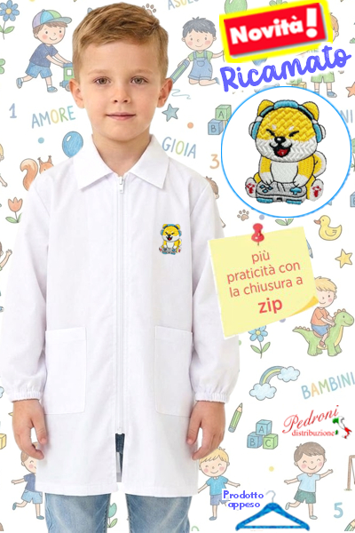 PRIMO PREZZO Grembiule ASILO bambino BM-837 BIANCO Tg.45/65