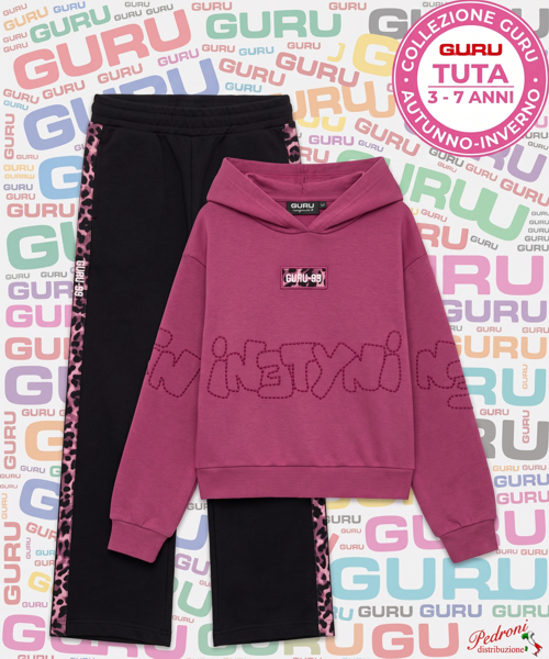 *GURU* COMPLETO TUTA BAMBINA Felpata 018K 3/7 Anni DHALIA