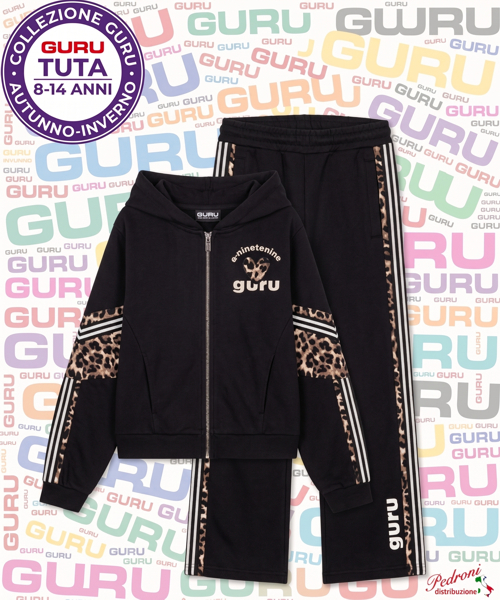*GURU* COMPLETO TUTA RAGAZZA Felpata 026T 8/14 Anni BLACK *GURU* COMPLETO TUTA RAGAZZA Felpata 026T 8/14 Anni BLACK