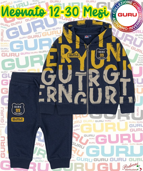 # GURU # COMPLETO-NEONATO Felpata 041N 12-30 Mesi BLUE