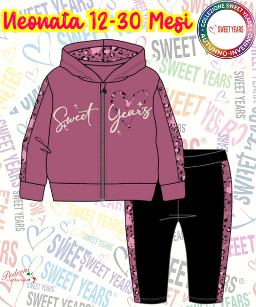 # SWEET YEARS # COMPLETO-NEONATA Felpato 007N 12-30 Mesi DHALIA