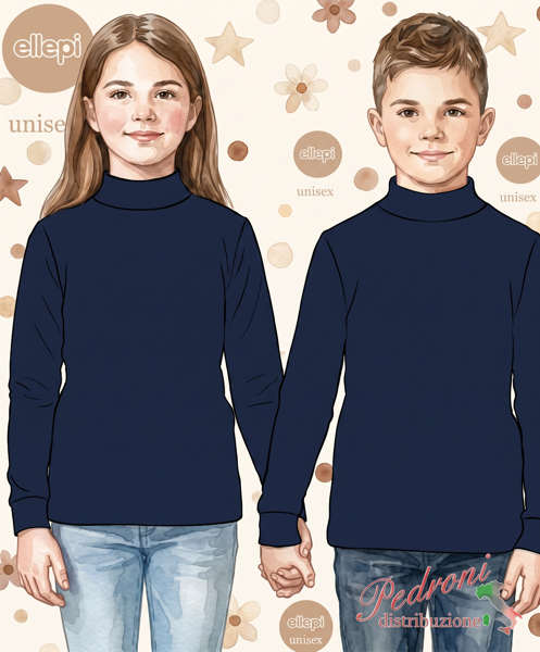 ELLEPI Maglia lupetto m/l bambino/a CE7596 Blu 5 ANNI