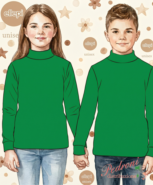 ELLEPI Maglia lupetto m/l bambino/a CE7596 Verde 6 ANNI