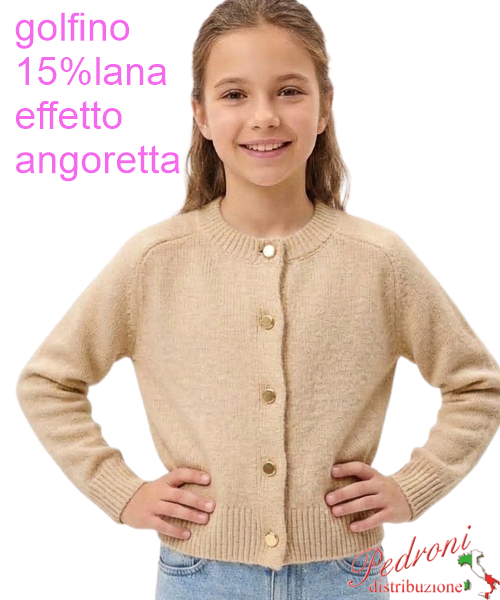 Golfino bambina INJULY AB3528 BEIGE 4/14 anni Golfino bambina INJULY AB3528 BEIGE 4/14 anni