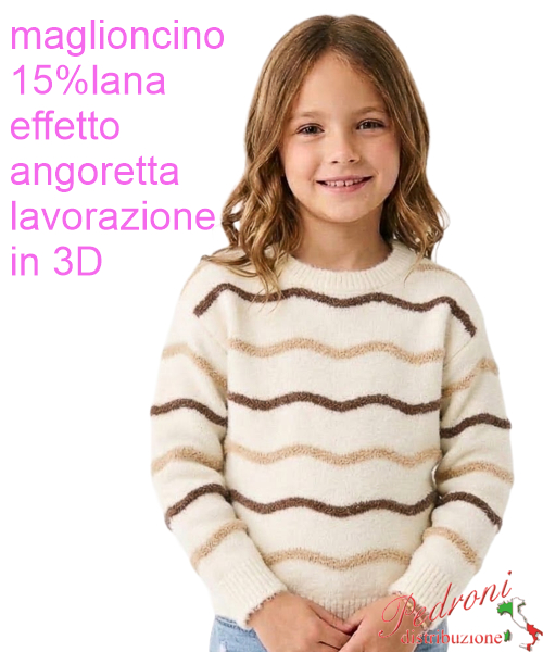 Magliocino bambina INJULY AB3531 PANNA 4/12 anni