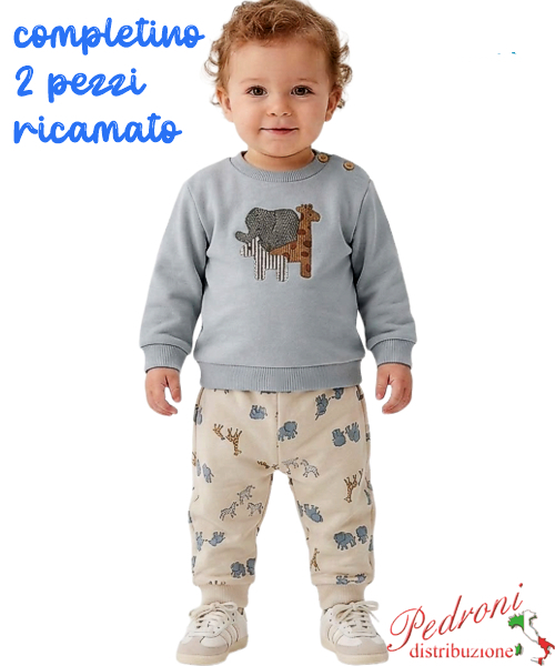 Completino neonato BABY GANG AB9741 SKY/beige 1/12 mesi Completino neonato BABY GANG AB9741 SKY/beige 1/12 mesi