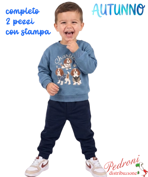 *AUTUNNO*Tuta neonato SMALL GANG AB9755 AVIATOR/blu 12/36 mesi