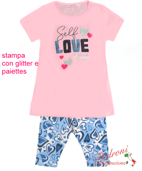 ESTATE Completo bambina CHIC AF2424 ROSA/zucch.4/12 anni