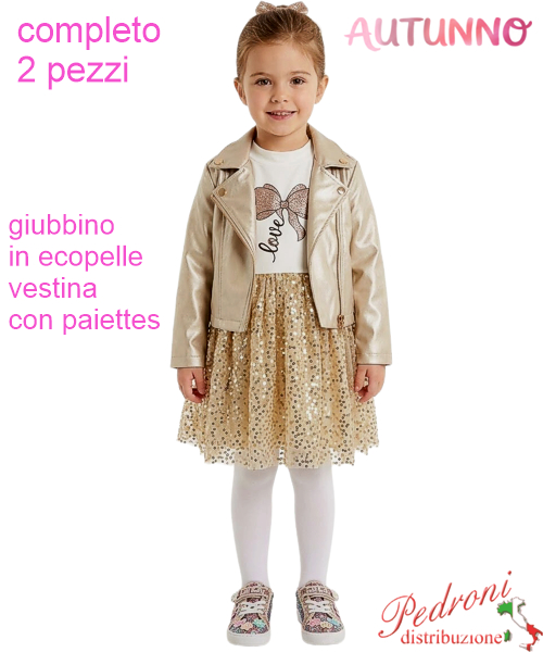 Completo bambina PINK AL668 BEIGE 3/8 anni