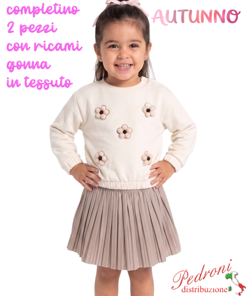 *AUTUNNO*Completo neonata PINK AL719 PANNA/beige 12/36 mesi