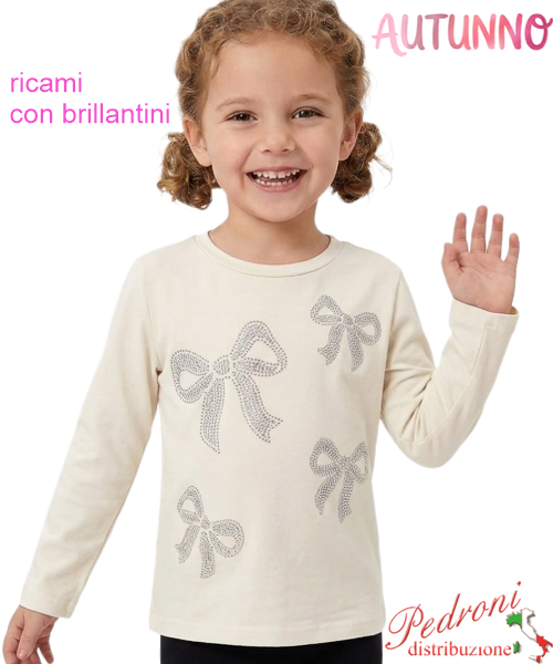 Maglia bambina LOLLITOP BB290 LATTE 3/8 anni
